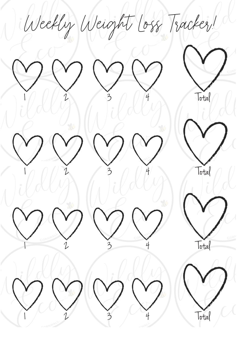 Weekly Weight Loss Tracker , Printable Pdf File , Slimming World Lb ...