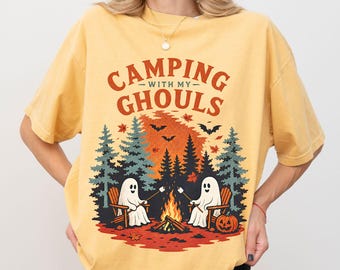 Camping With My Ghouls tshirt: Halloween Ghost tshirt, Hiking shirt, Camping shirt
