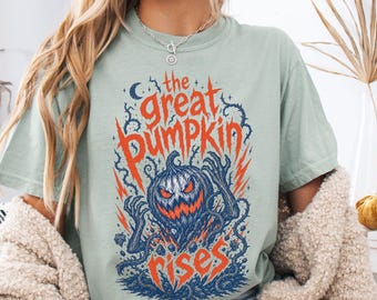 Comfort Colors® The Great Pumpkin Rises tshirt: Retro Halloween tshirt