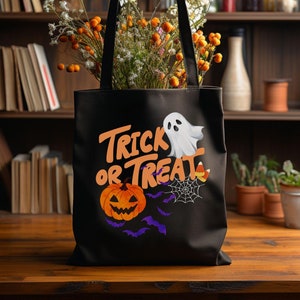 Kids Trick or Treat Tote Bag for Halloween Candy Bag for Kids Trick or Treating Bag for Halloween Trick or Treating Bag for Candy Tote Bag