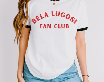 Universal Studios Monsters Bela Lugosi Fan Club tshirt: Retro Horror Ringer Tee for Horror movie fans