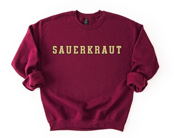 Sauerkraut Crewneck Sweatshirt: Retro Varsity Food Themed Sweatshirt for Foodies