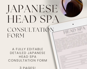 Bearbeitbares detailliertes japanisches Head Spa-Beratungsformular