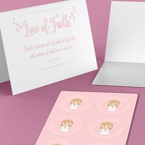 Cartes L'amour de la foi (lot de 6 cartes + enveloppes) + feuille d'autocollants