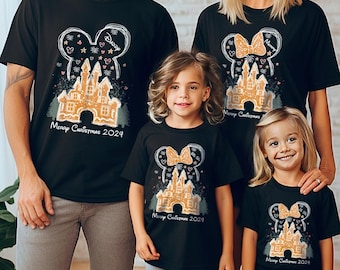 Custom Mickey and Minnie Gingerbread Disney Christmas Family 2025 Shirts, Disney Christmas Tees, Christmas Party shirt, Christmas Kids Shirt