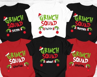 Custom Grinch Christmas 2025 Shirts, Family Matching Christmas Shirt, Grinch Squad Shirt, Xmas TShirt, Grinchmas Party Shirt, Family Reunion