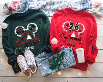 Custom Disney Christmas Couple Sweatshirts, Disney Family 2025 Sweater, Disneyland Christmas Crew, Disneyland Hoodie, Christmas Couple Gifts