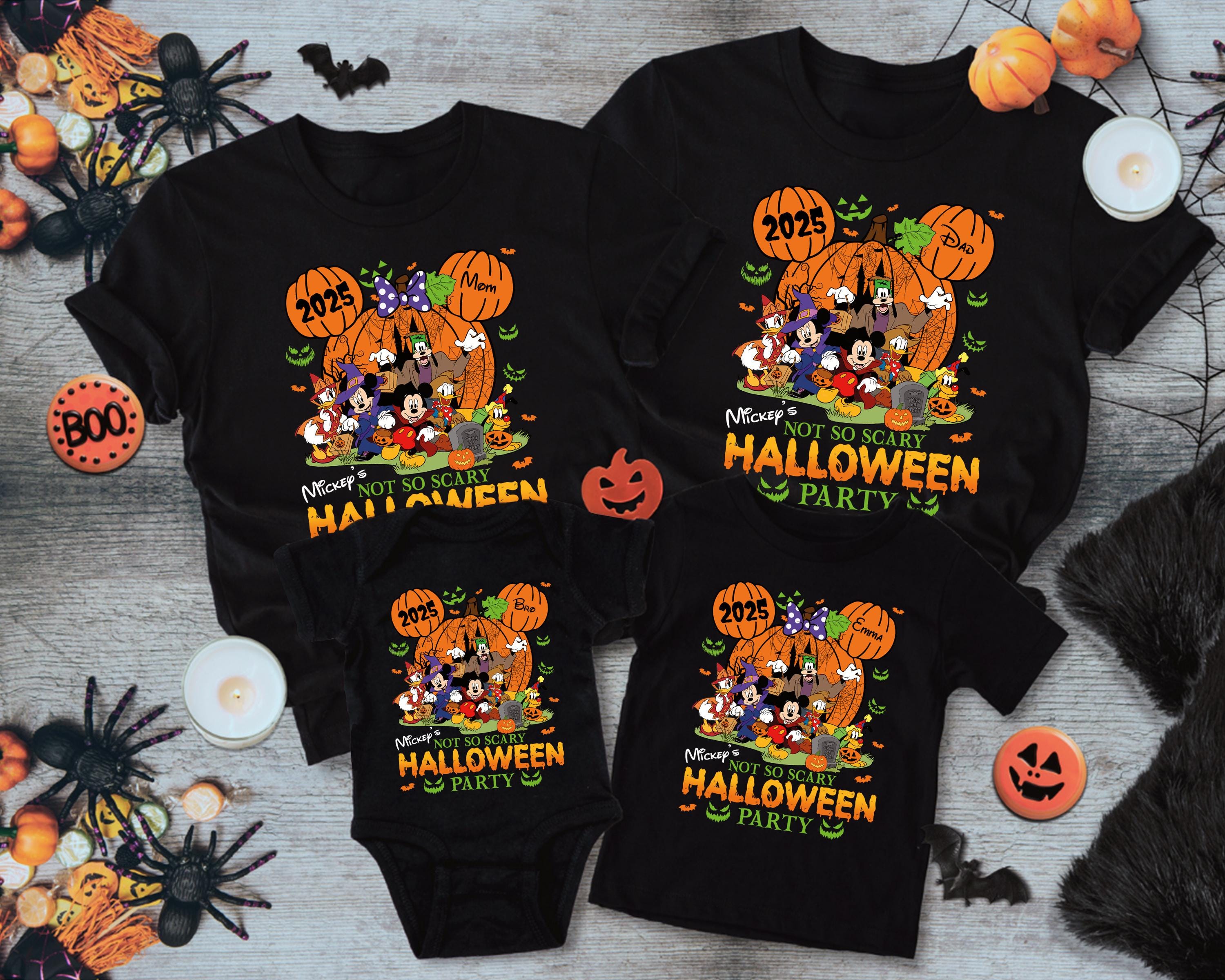Disney Mickey's Not So Scary Halloween Party 2025 Shirts, Custom Halloween Family Matching Shirt, Mickey Minnie Halloween Tee, Halloween Tee