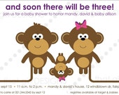 Items similar to Then There Were 3 - Baby Shower Invite - You Print on Etsy