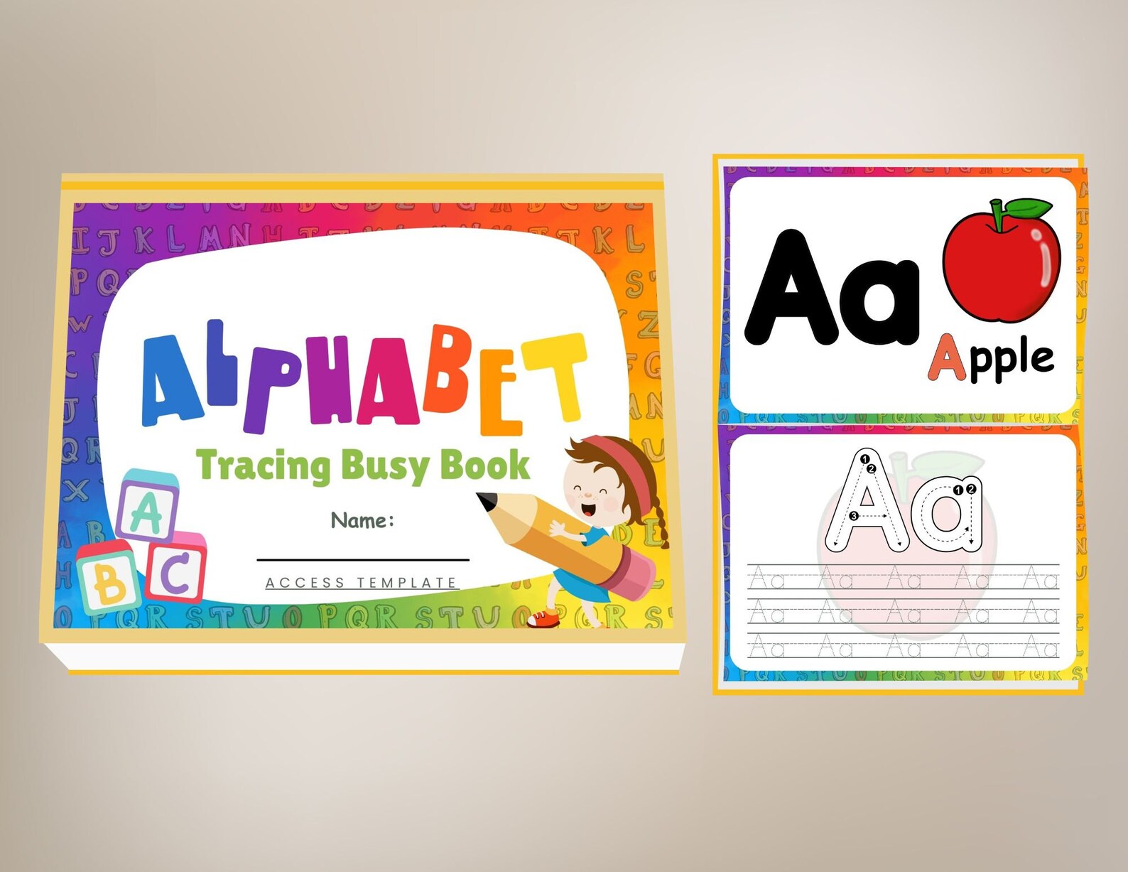 Printable Alphabet Tracing Busy Book for Kids - Etsy