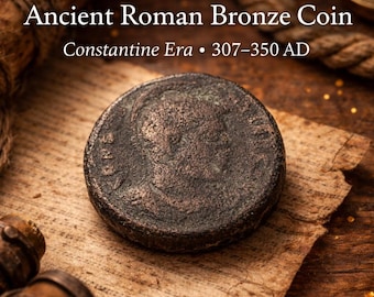 Ancient Roman Bronze Coin | Constantine Era Artifact (307–350 AD)