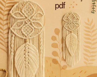 Macrame Flower Wall Hanging Pattern PDF – DIY Boho Wall Decor – Step-by-Step Macrame Tutorial – Instant Download Craft Pattern