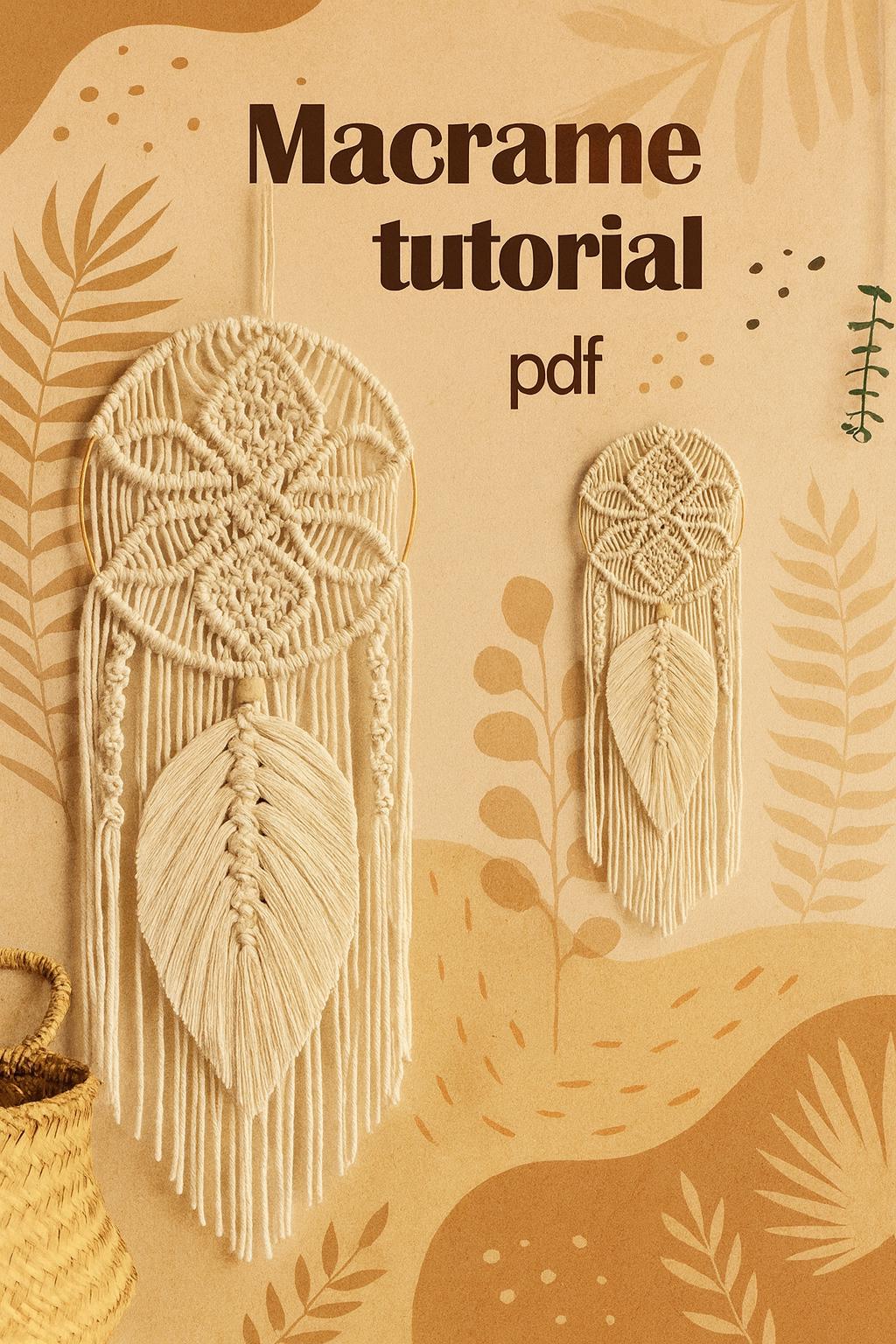 Macrame Flower Wall Hanging Pattern PDF – DIY Boho Wall Decor – Step-by-Step Macrame Tutorial – Instant Download Craft Pattern