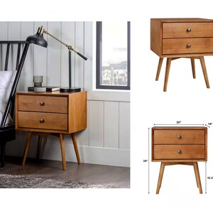 Lancaster farmhouse oak top rectangular nightstand set of hotsell 2