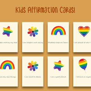 Positive Affirmationskarten für Kinder | Druckbare Selbstvertrauen Booster für Mütter & Lehrer | Sanfte Motivationszitate für Kinder