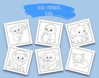 Disegni da colorare di cuccioli di animali: stampabili rilassanti per bambini (PDF scaricabile in formato A4/US Letter)