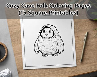 Pagine da colorare di gente delle caverne accoglienti / 15 creature delle tane (download digitale)