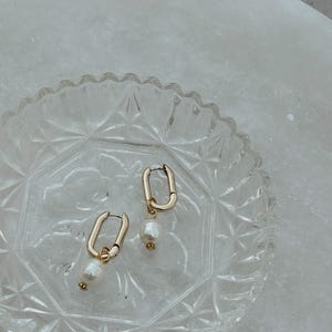 Gold Pearl Drop Earrings