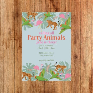 Party Animal - Editable Canva Invitation Template