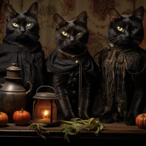 The Three Black Cats Familiars Spirit Companions- Distant, Direct Spirit Binding