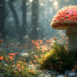 The Magical Red Mushroom Astral Realm, Enchanted Magical Portal