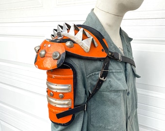 Post Apocalyptic Pauldron set made from traffic sign