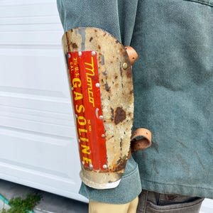 Metal bracer made from rusty steel Post apoc style