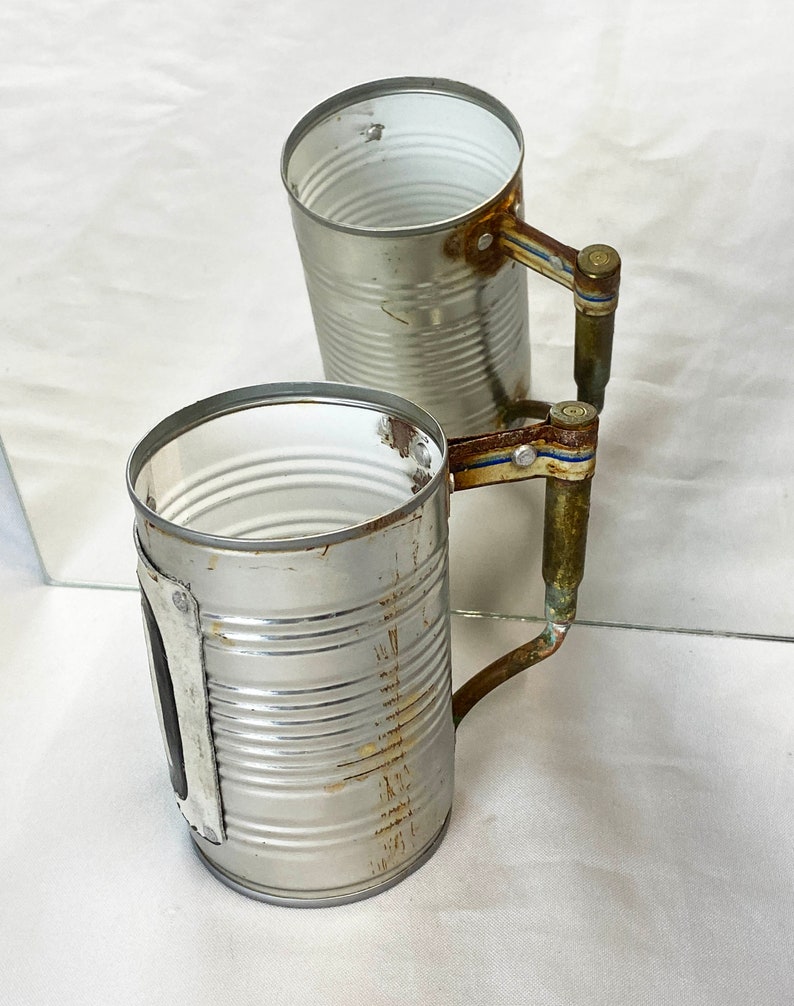 Tin can beer mug with bullet handle image 3