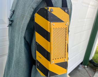 Light up Cyberpunk shoulder armor made from steel and aluminum