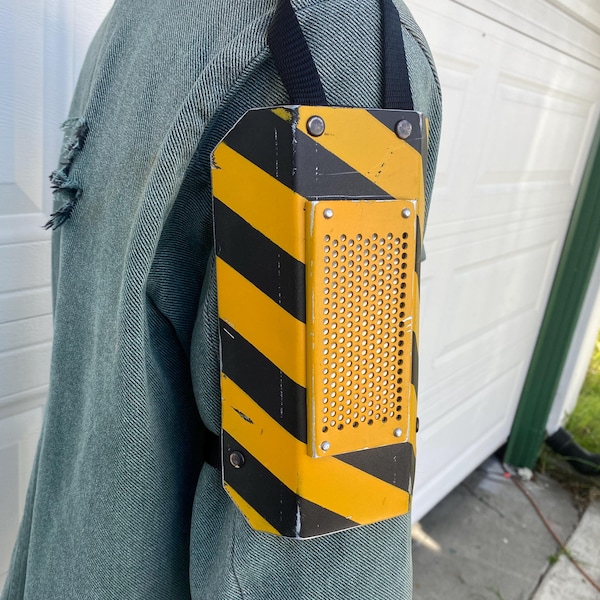 Light up Cyberpunk shoulder armor made from steel and aluminum