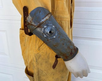 Metal bracer made from rusted steel Post apoc style