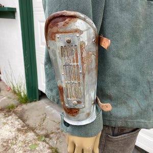 Metal bracer made from rusty steel Post apoc style