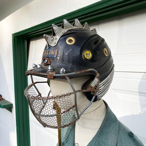 Post Apocalyptic helmet made from repurposed materials. XL /L size.