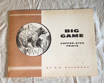 Big Game copper wild life etchings by R.E. Palenske