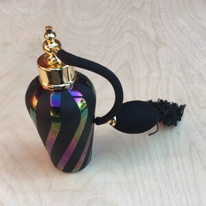 NOS iridescent perfume bottle with atomizer image 3