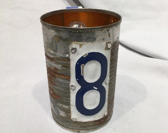 Tin can beer mug Number 8