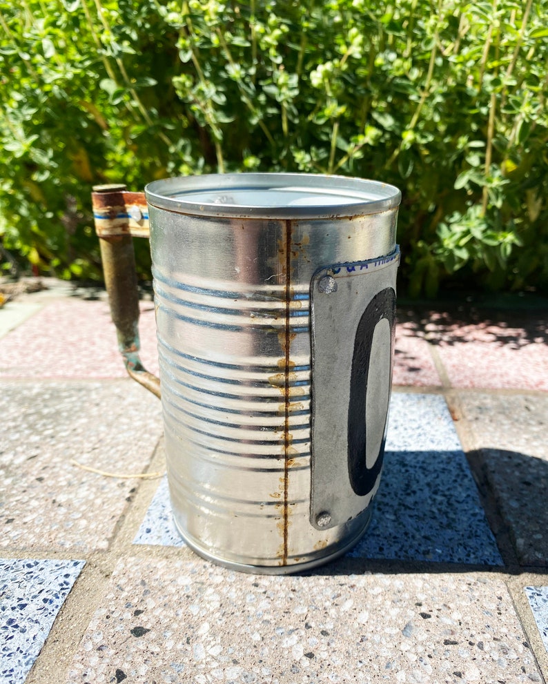 Tin can beer mug with bullet handle image 1