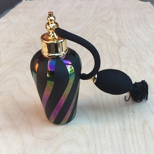 NOS iridescent perfume bottle with atomizer image 1