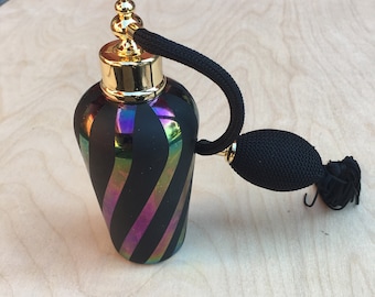 NOS iridescent perfume bottle with atomizer