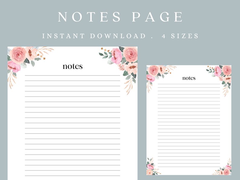 Notes Printable, Instant Download, Minimalist, Classroom Notes, to Do ...