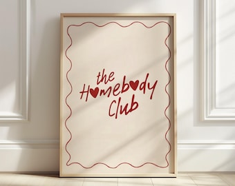 Typography Print, trendy red decor, preppy dorm decor, girly retro vintage wall art, chic, bedroom college apartment wall art, red aesthetic