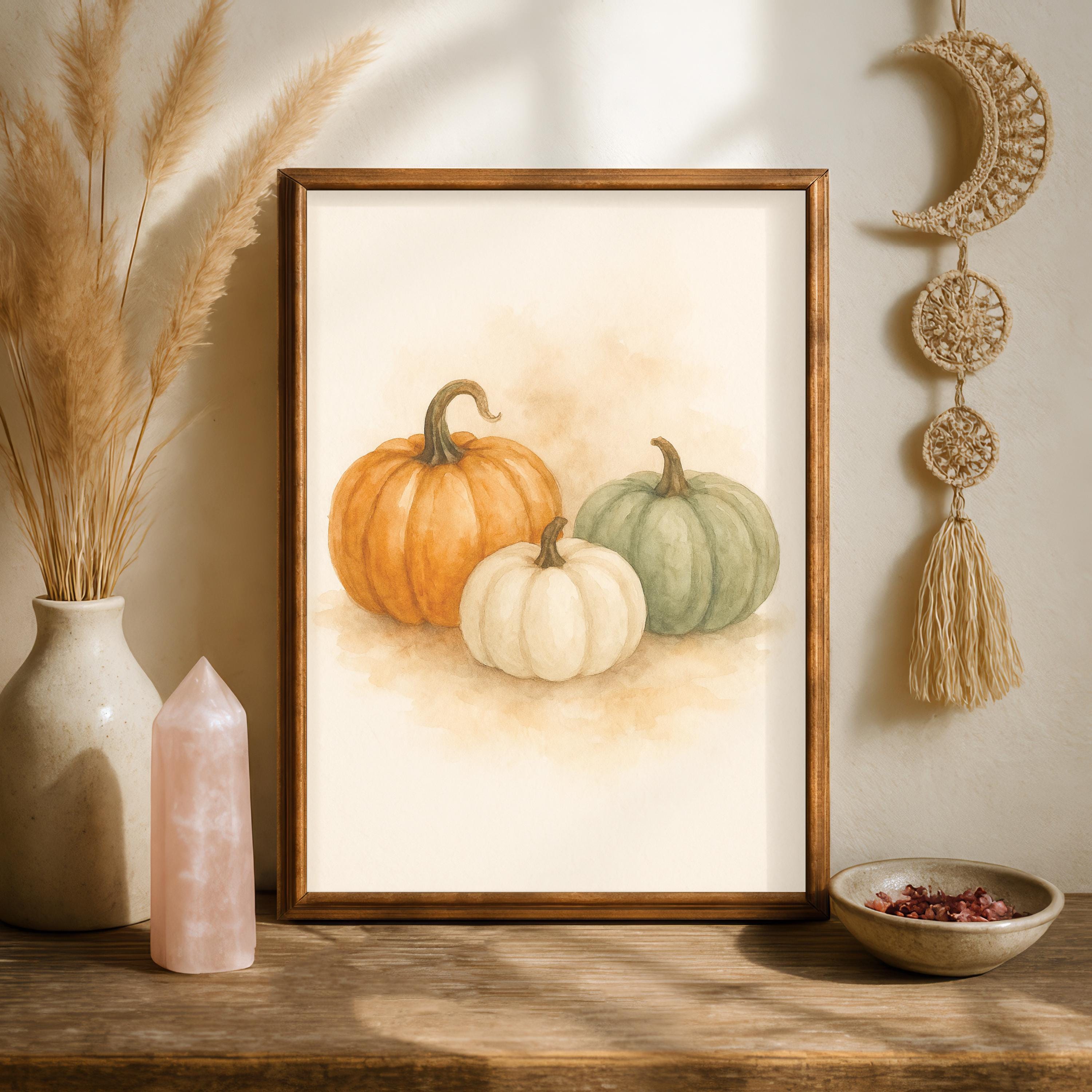Fall Gallery Wall Printable Art Set Autumn Pumpkin Landscape Cozy Decor ...