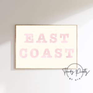 Coastal Cowgirl Beach wall art, east coast decor, pink wall art, dorm college apartment decor, coastal cowgirl aesthetic, text poster print