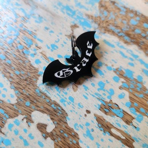 Personalized Gothic Bat Pet Tag image 3