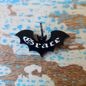 Personalized Gothic Bat Pet Tag image 2