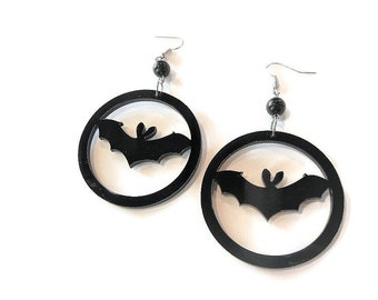 Bat Hoop Earrings