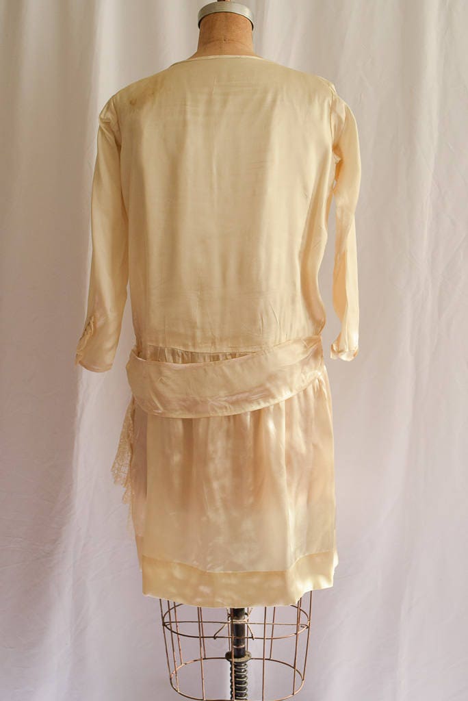 1920s Dress Clara Vintage 20s Flapper Dress Ivory Cotton - Etsy