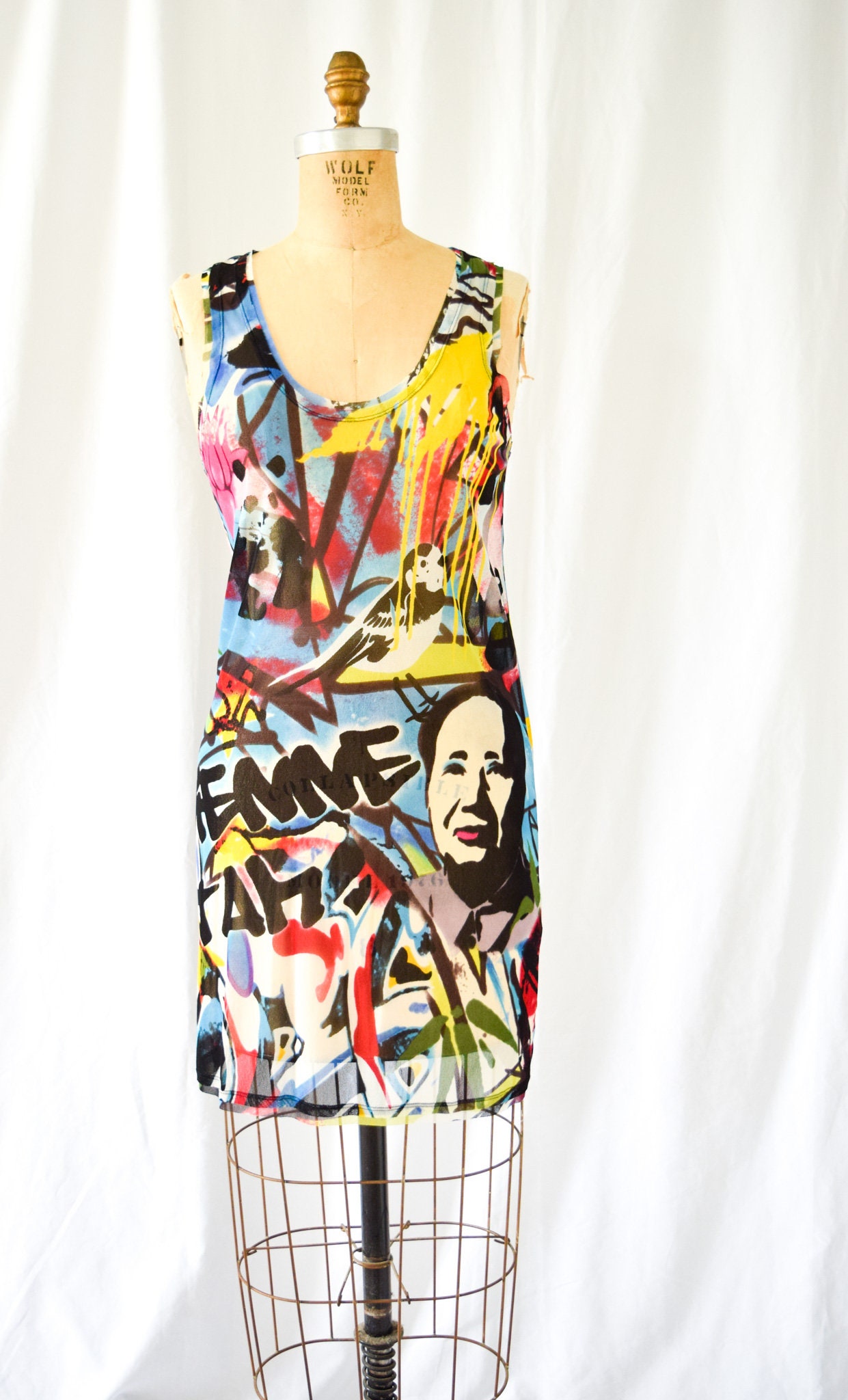 VIVIENNE TAM 菊の花柄ノースリーブトップス ビンテージ