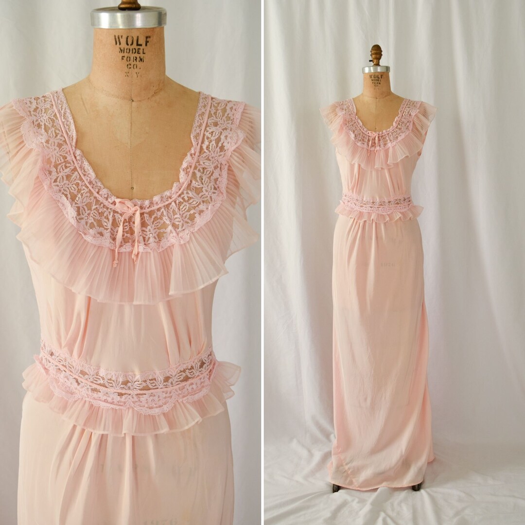 1940s Nightgown Penney's Adonna Vintage Late 40s Pink - Etsy