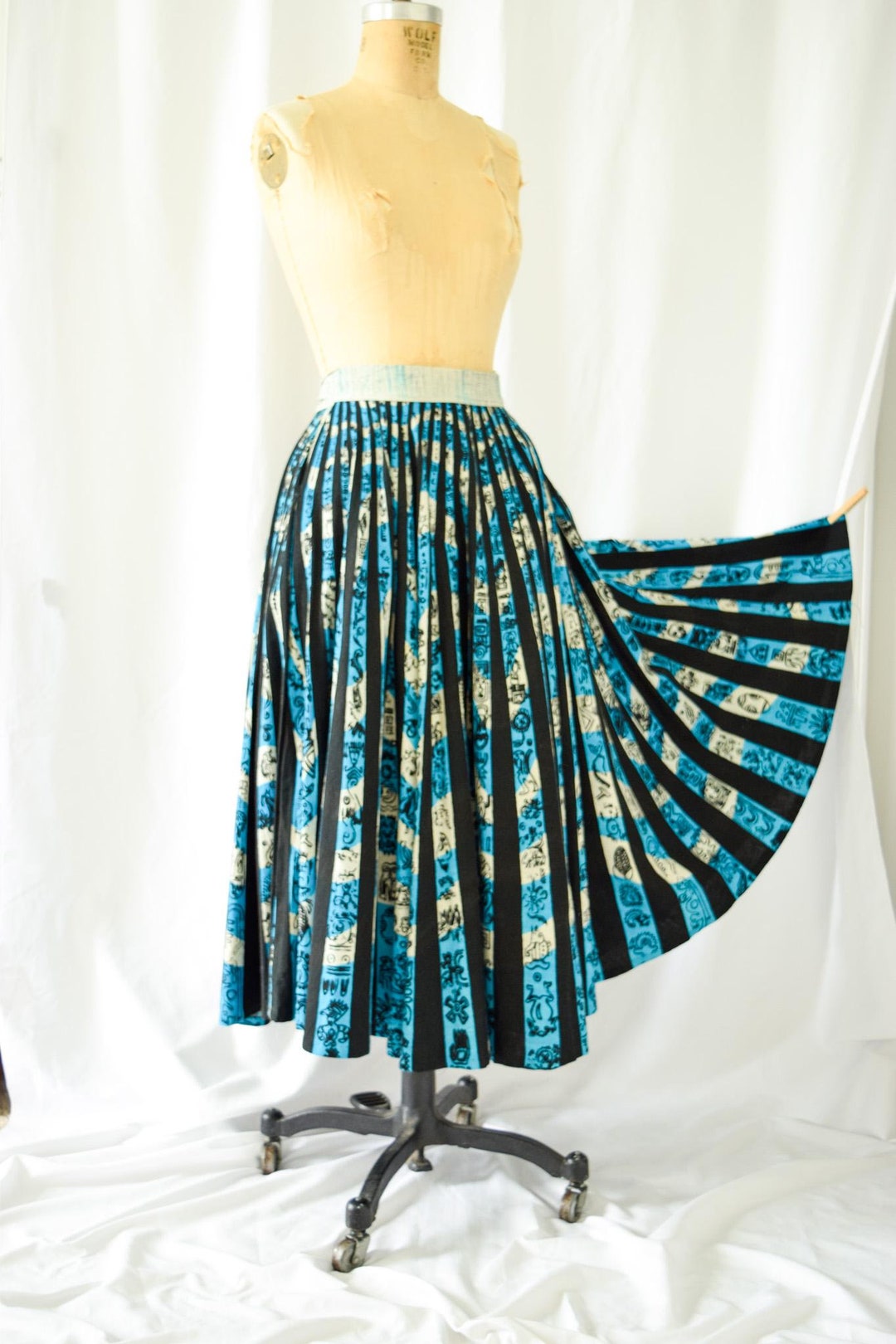 70's Rockabilly Cotton Full Circle Skirt by Jarett California